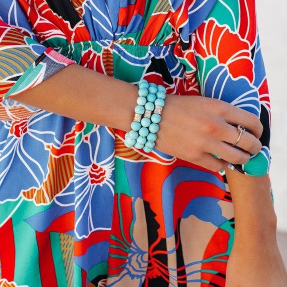 Vici Jewelry - KARMA BEADED BRACELET - TURQUOISE
